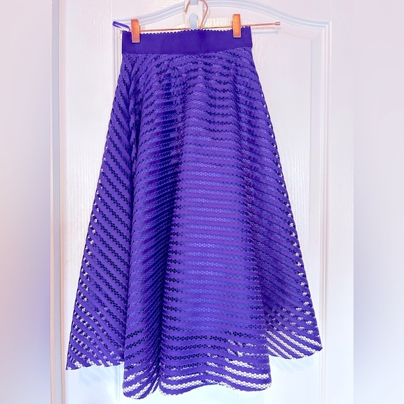 New Look Dresses & Skirts - Purple Lace Striped Flare Skirt